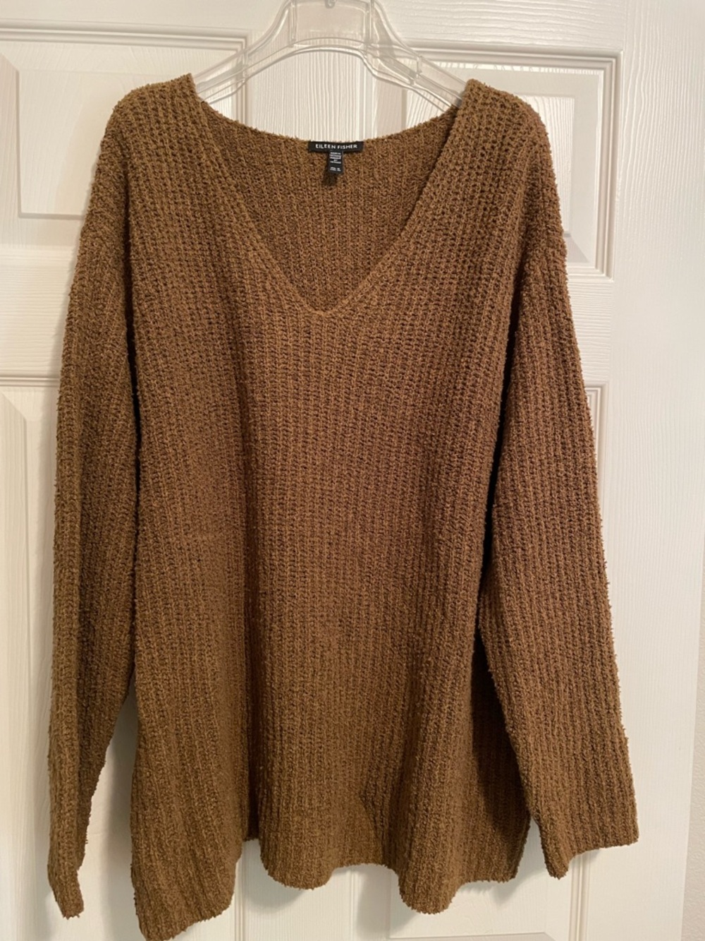 Eileen Fisher V-Neck Organic Cotton and Cashmere Sweater